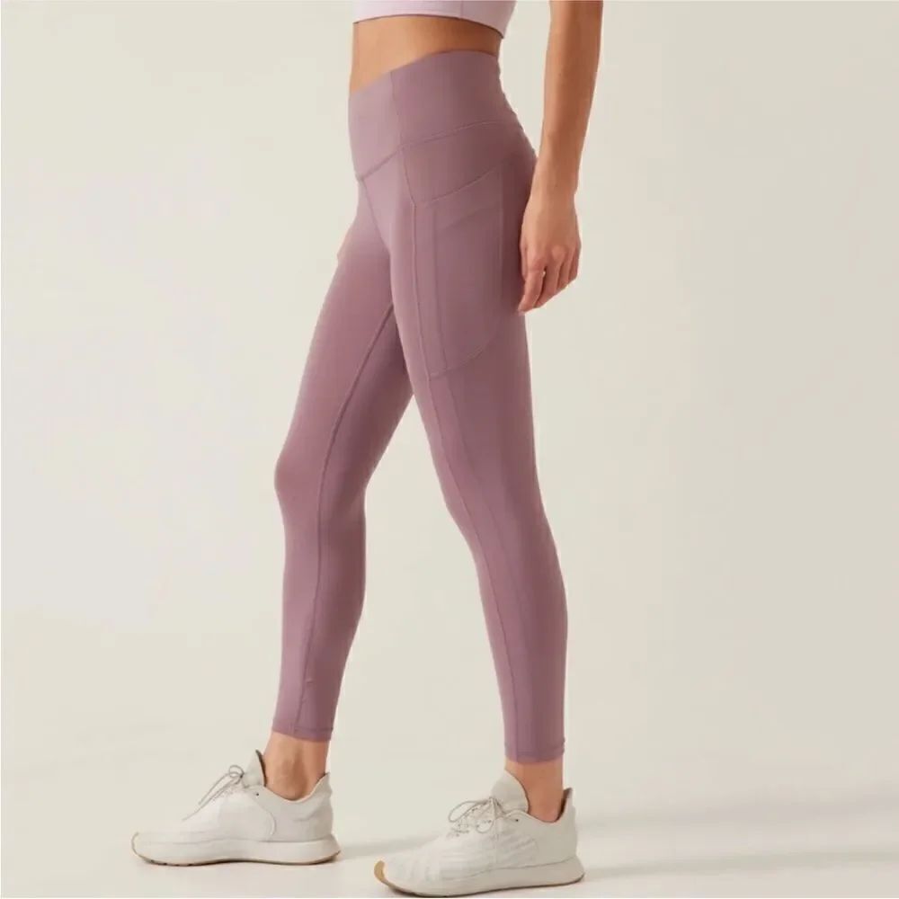 Athleta Ultimate Stash 7/8 High Rise Active Tight Leggings Sugarplum Mauve
